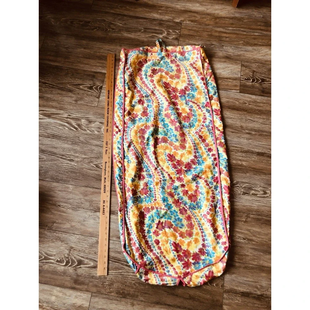 Vintage Penthouse Floral Garment Bag Hanging Dress Storage Travel Cover Pink USA